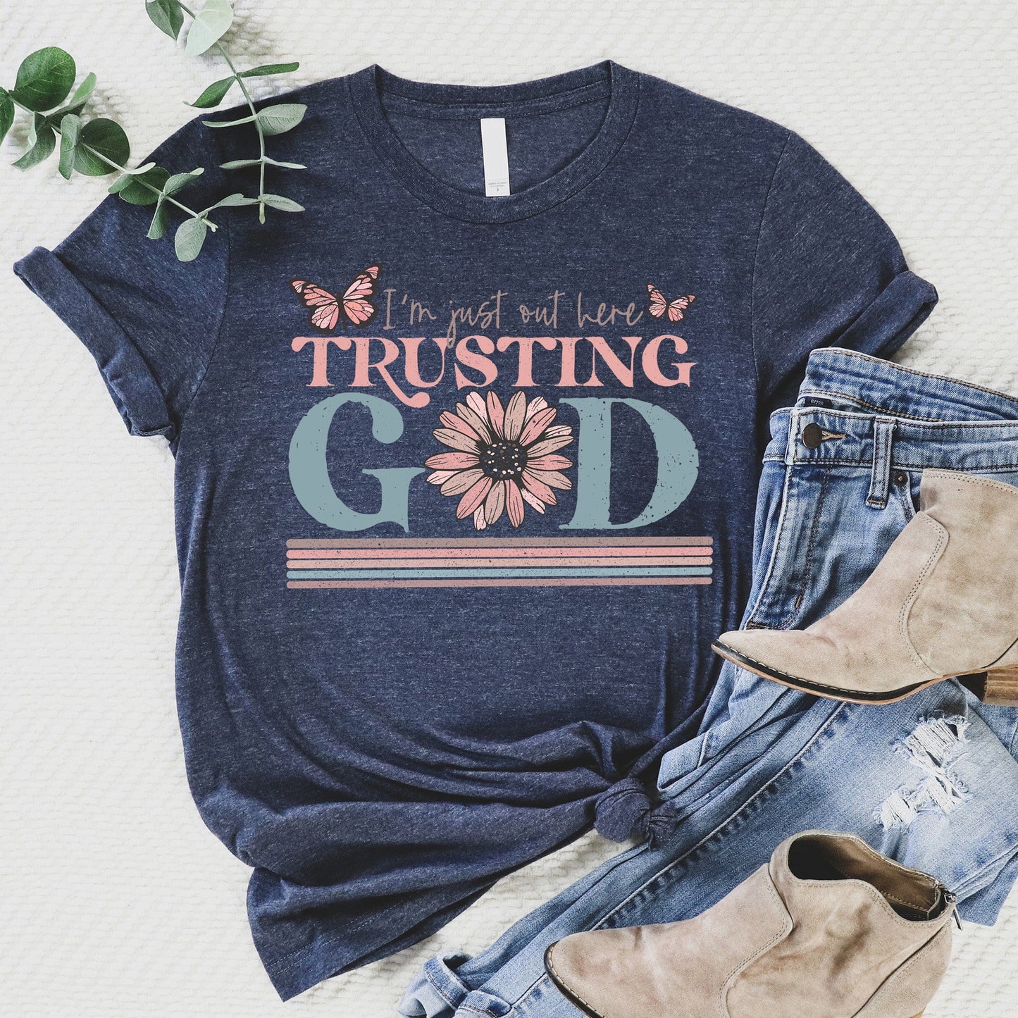 Trusting God T Shirts For Women - Women's Christian T Shirts - Women's Religious Shirts