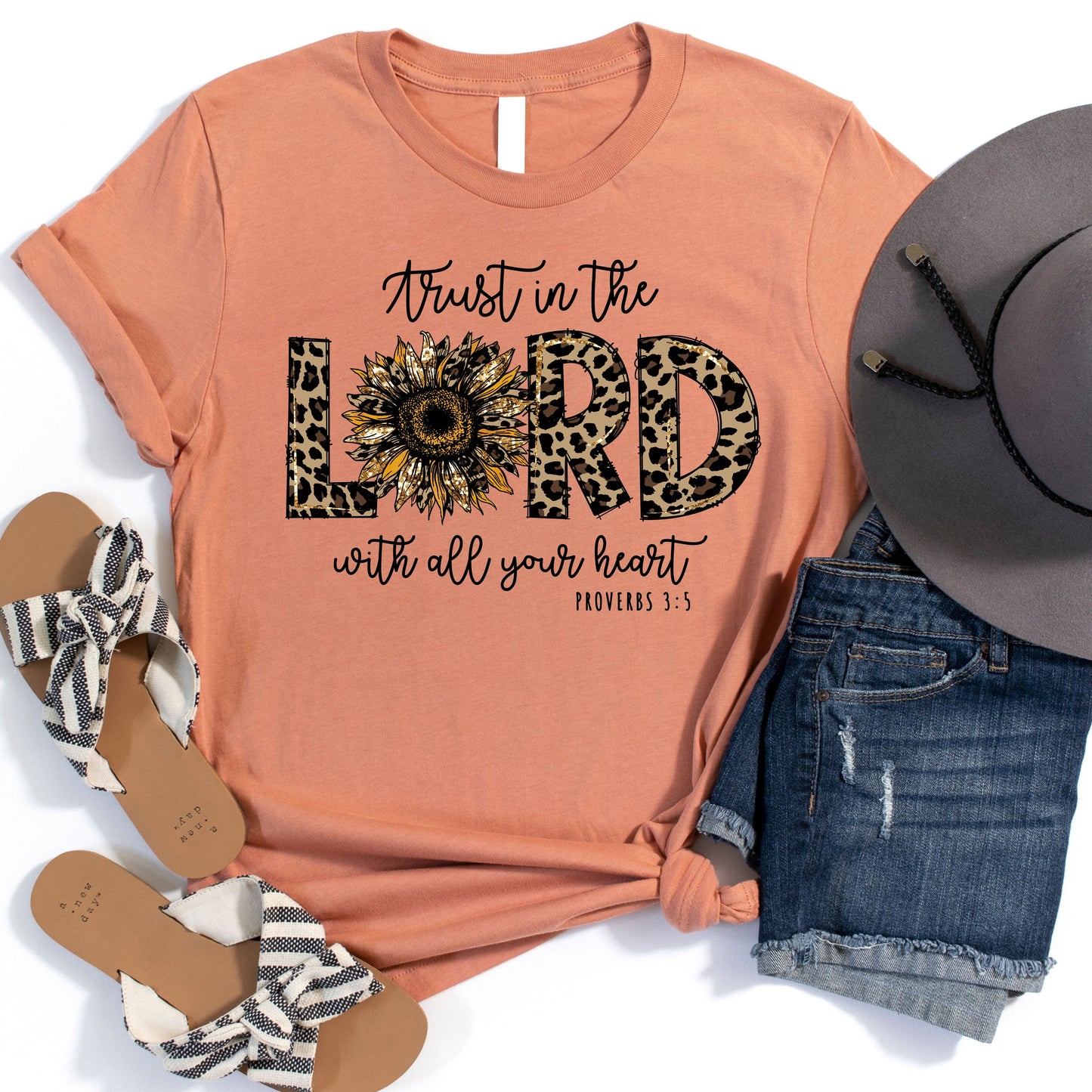 Trust In The Lord Leopard T Shirts For Women - Women's Christian T Shirts - Women's Religious Shirts
