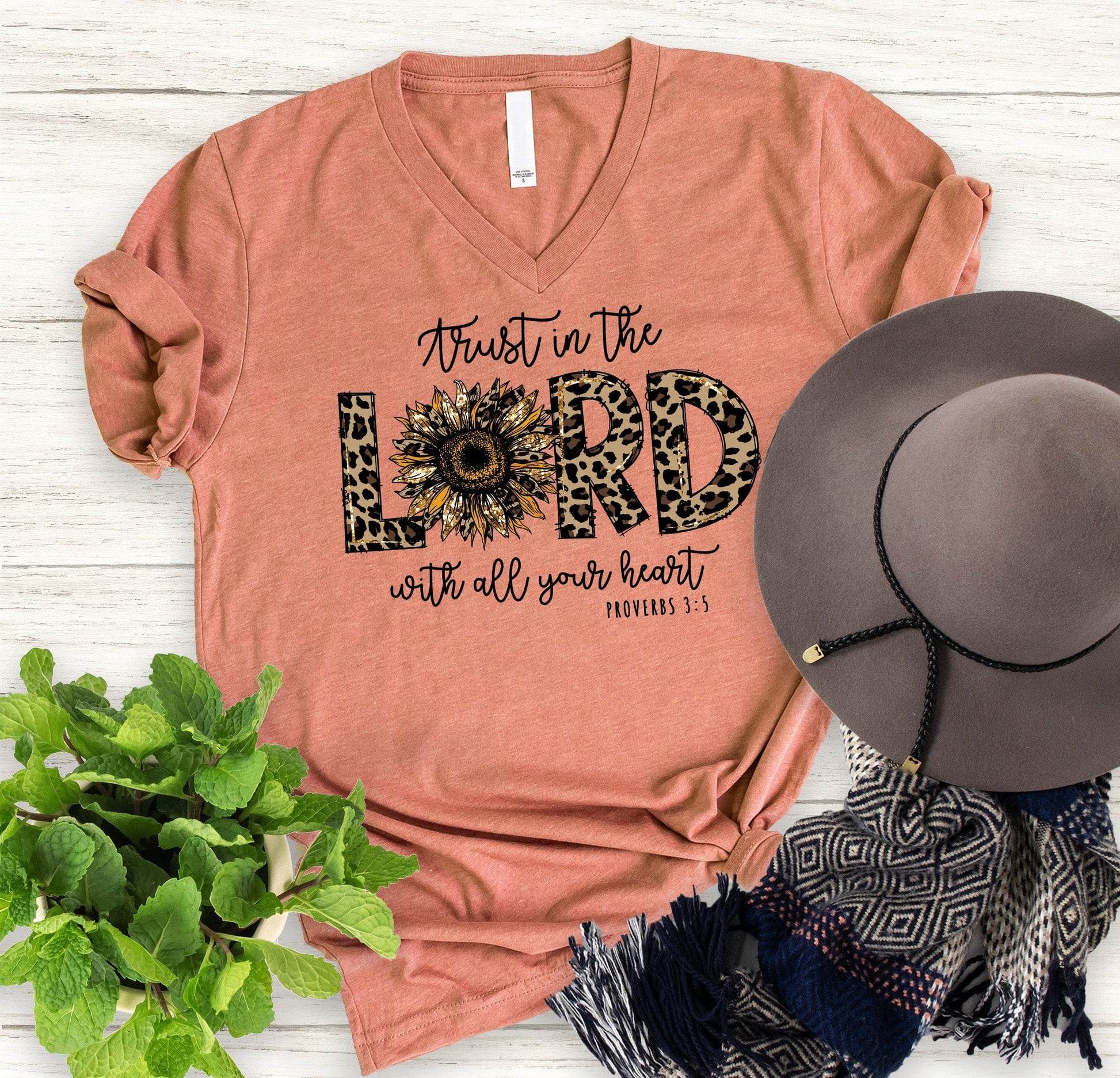 Trust In The Lord Leopard T Shirts For Women - Women's Christian T Shirts - Women's Religious Shirts