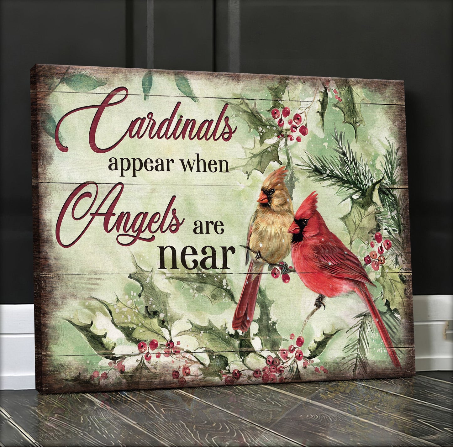 Heaven - Cardinal - Cardinals Appear When Angels Are Near - Landscape Canvas Prints - Canvas Decor Ideas