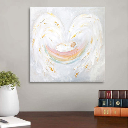 Heaven Sent Rainbow Baby Angel Baby Paper Print - Christian Art Gift - Religious Posters
