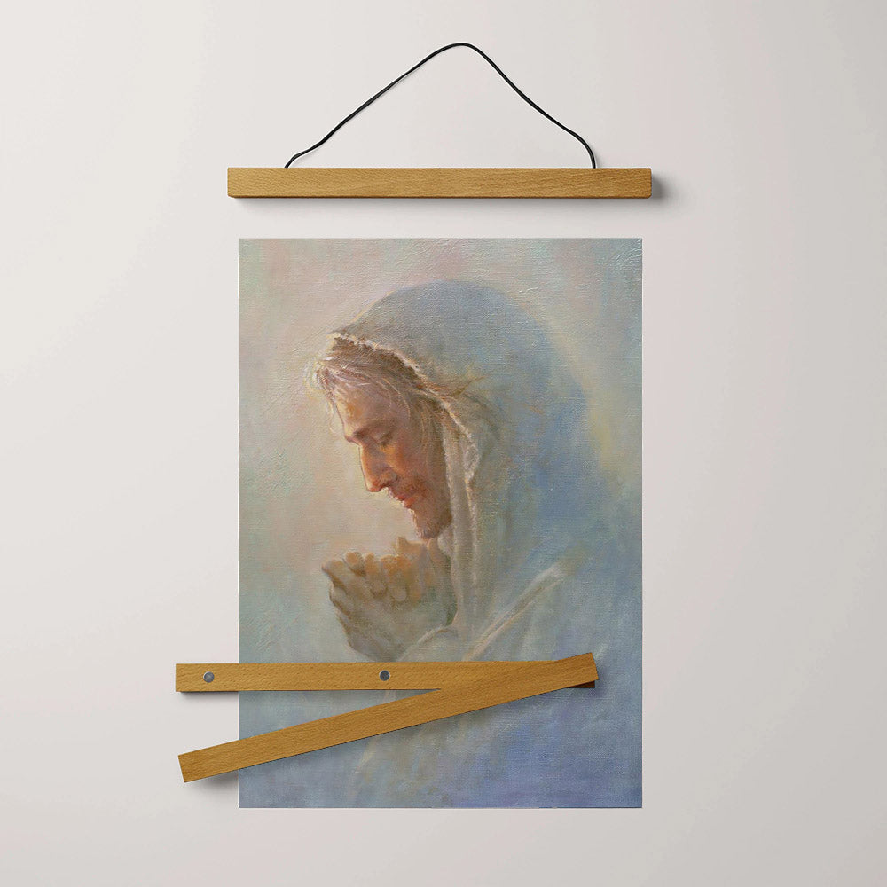 Heavenly Communication Hanging Canvas Wall Art - Jesus Picture - Jesus Portrait Canvas - Religious Canvas