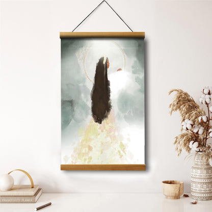 Heavenly Communication Hanging Canvas Wall Art - Jesus Picture - Jesus Portrait Canvas - Religious Canvas