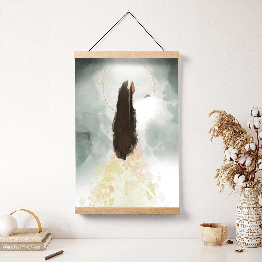 Heavenly Communication Hanging Canvas Wall Art - Jesus Picture - Jesus Portrait Canvas - Religious Canvas
