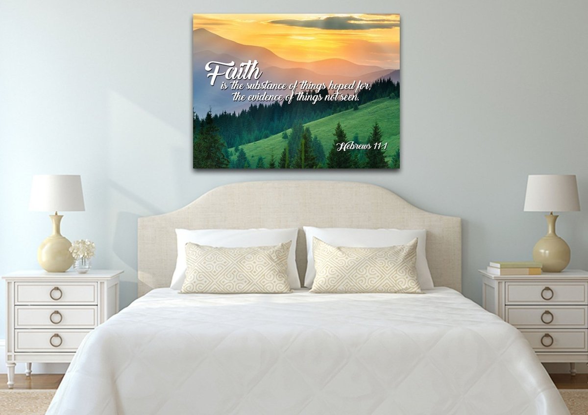 Hebrew 111 Faith Is The Substance Of Things Wall Art Canvas Print - Christian Canvas Wall Art