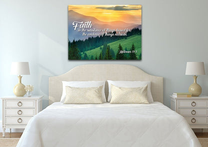 Hebrew 111 Faith Is The Substance Of Things Wall Art Canvas Print - Christian Canvas Wall Art