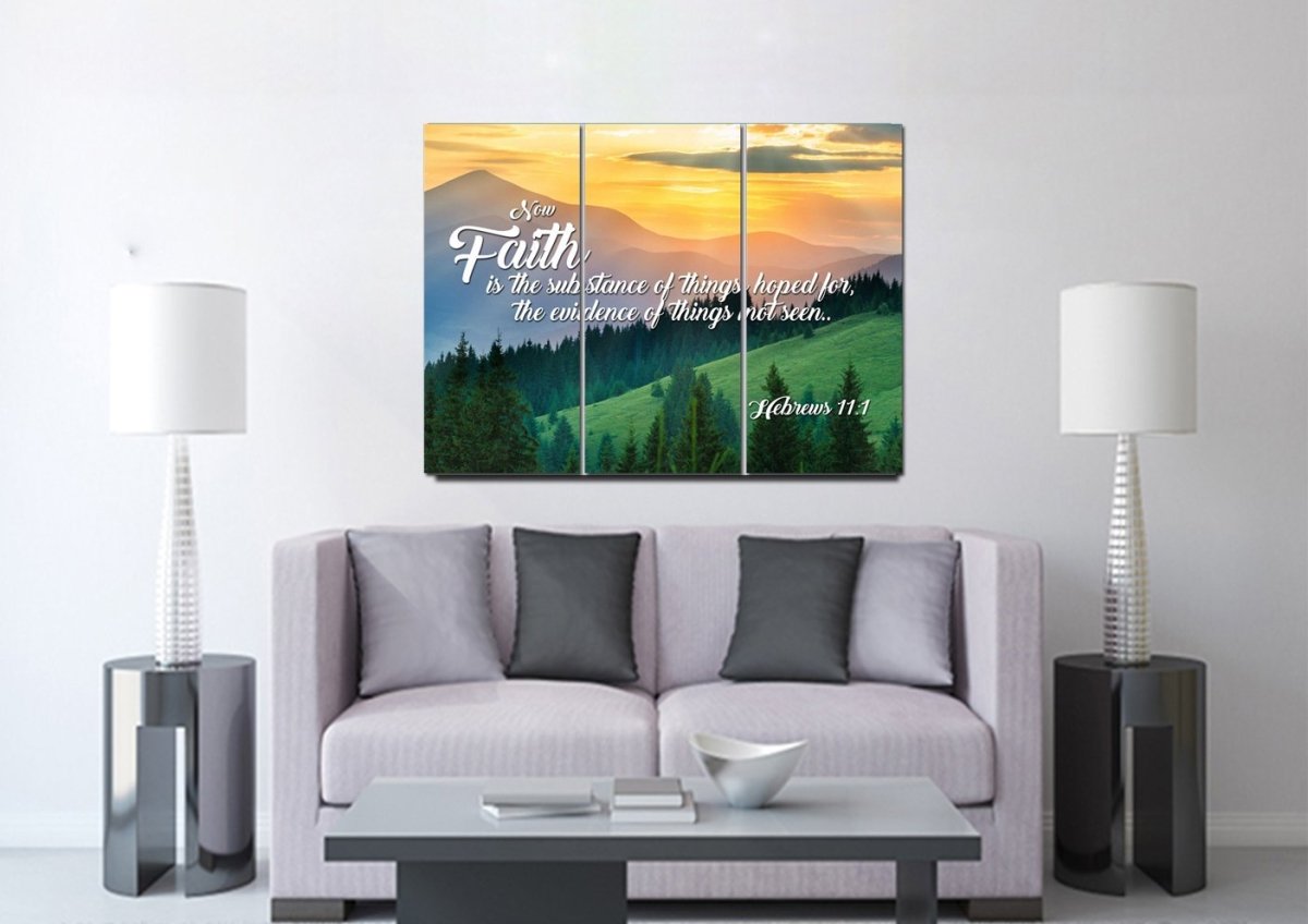 Hebrew 111 Faith Is The Substance Of Things Wall Art Canvas Print - Christian Canvas Wall Art