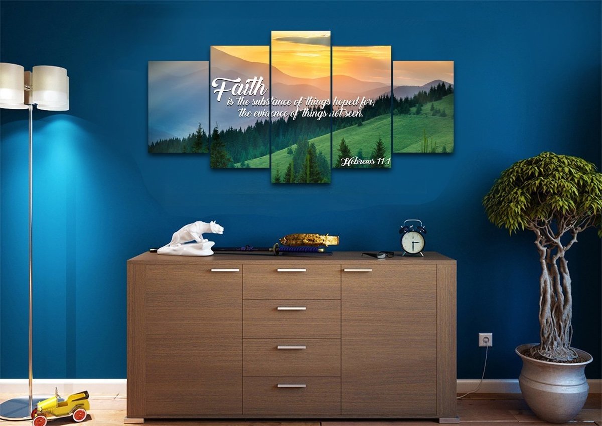Hebrew 111 Faith Is The Substance Of Things Wall Art Canvas Print - Christian Canvas Wall Art