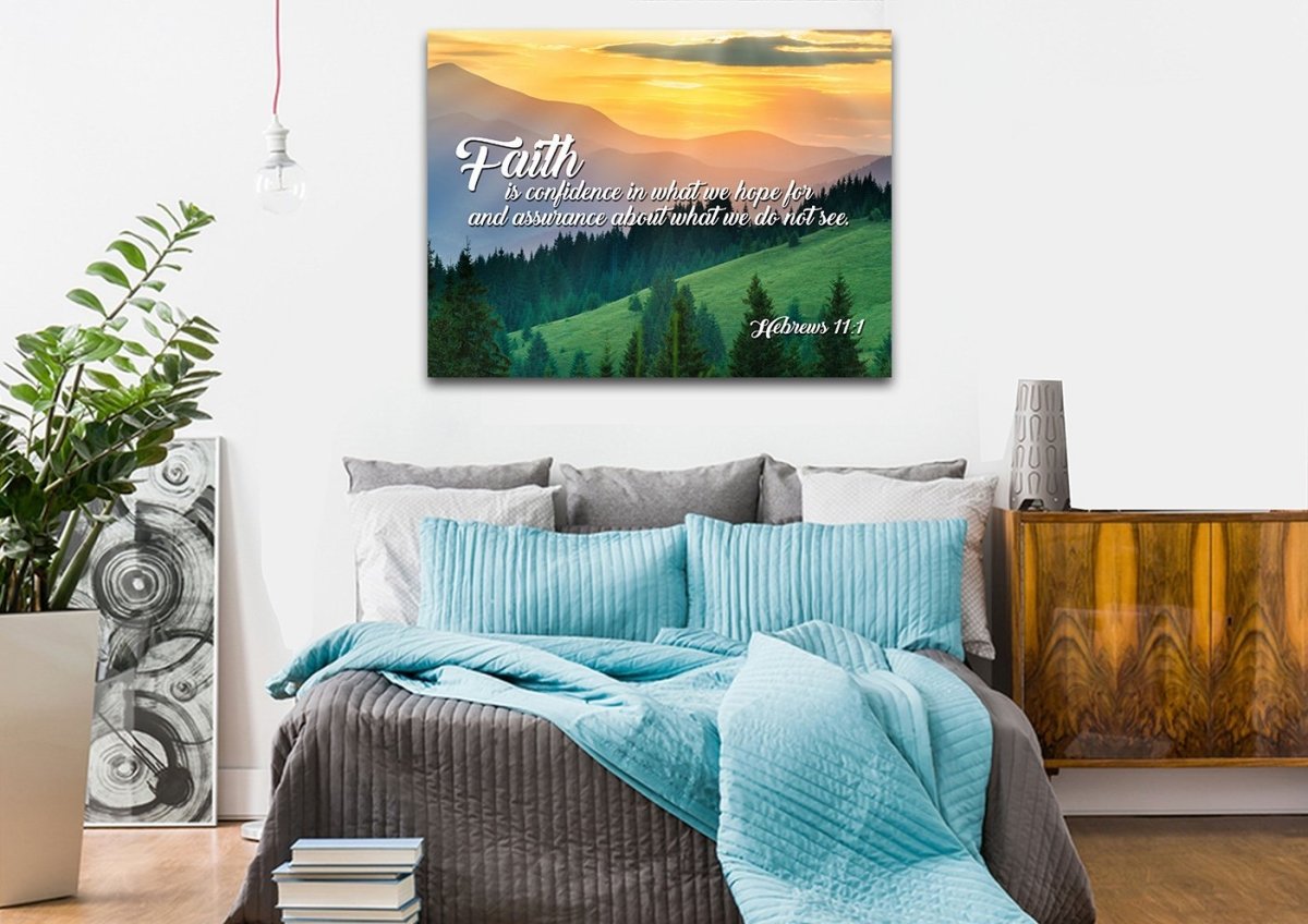 Hebrew 111 Niv Faith Is Confidence Wall Art Canvas Print - Christian Canvas Wall Art