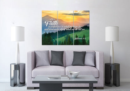 Hebrew 111 Niv Faith Is Confidence Wall Art Canvas Print - Christian Canvas Wall Art