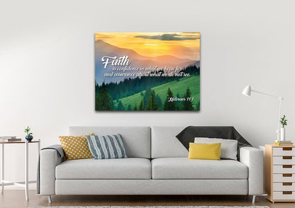 Hebrew 111 Niv Faith Is Confidence Wall Art Canvas Print - Christian Canvas Wall Art