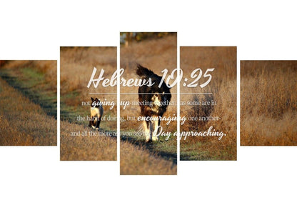 Hebrews 1025 Encouraging One Another Wall Art Canvas Print - Christian Canvas Wall Art