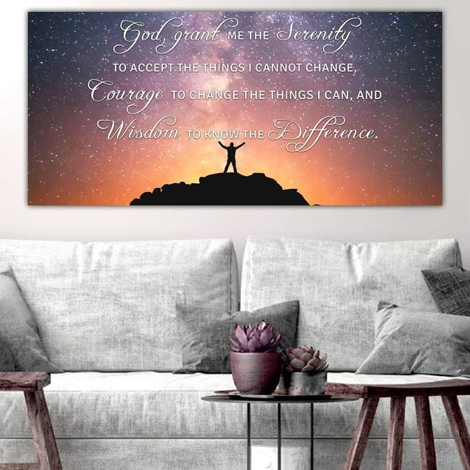 Hero Serenity Prayer Wall Art - Christian Canvas Wall Art