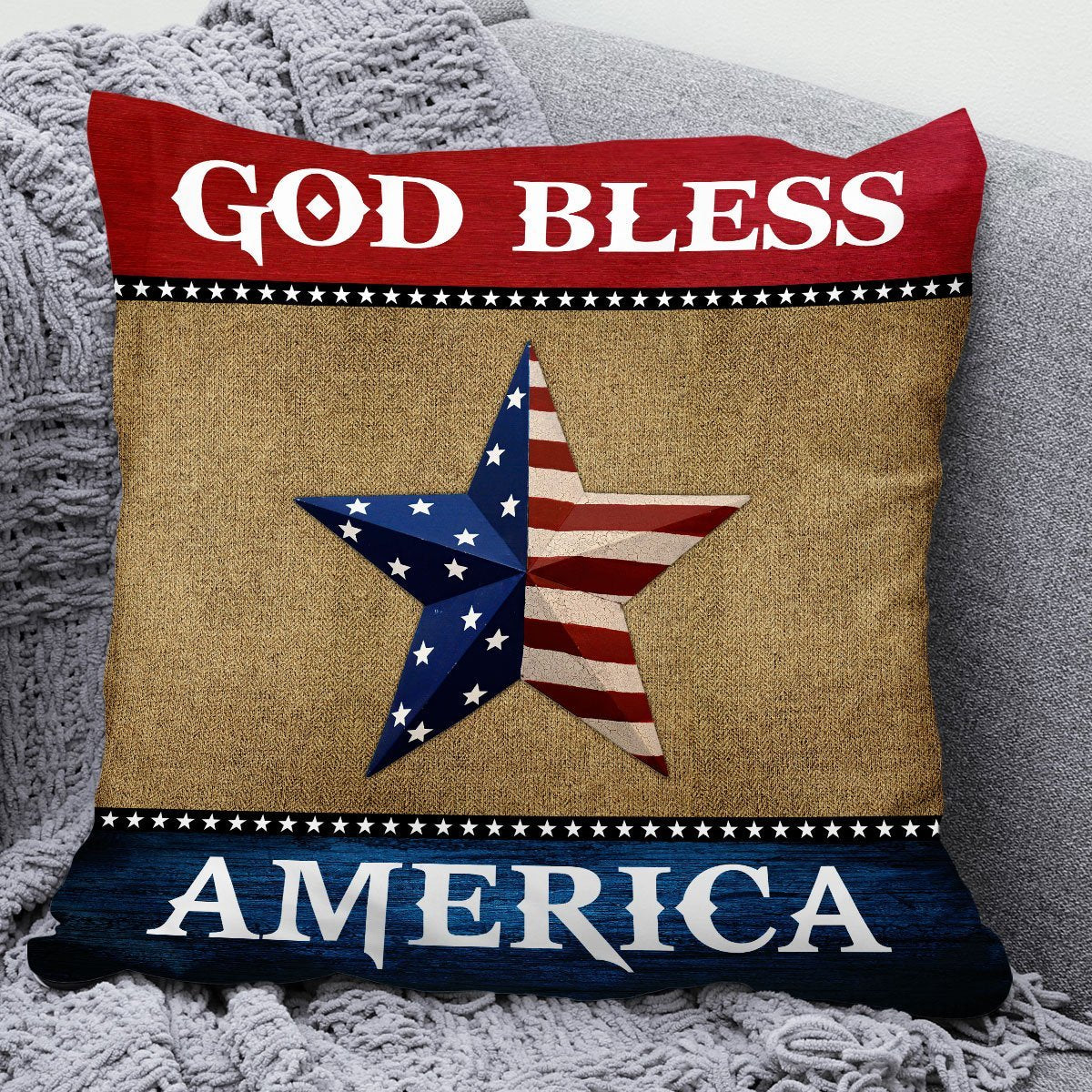 God Bless America - Special Star Throw Pillow HIA193 - 3