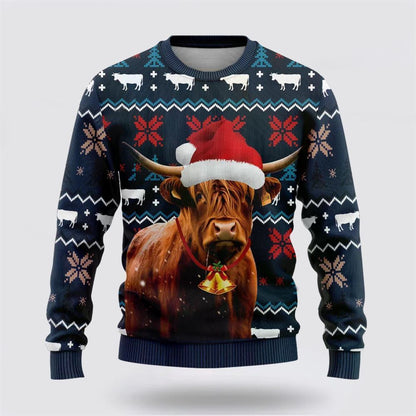 Highland Cow Christmass Ugly Christmas Sweater, Farm Sweater, Christmas Gift, Best Winter Outfit Christmas