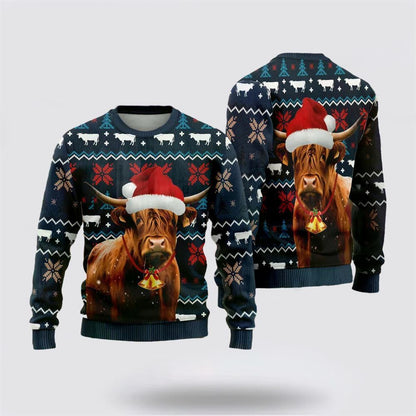 Highland Cow Christmass Ugly Christmas Sweater, Farm Sweater, Christmas Gift, Best Winter Outfit Christmas