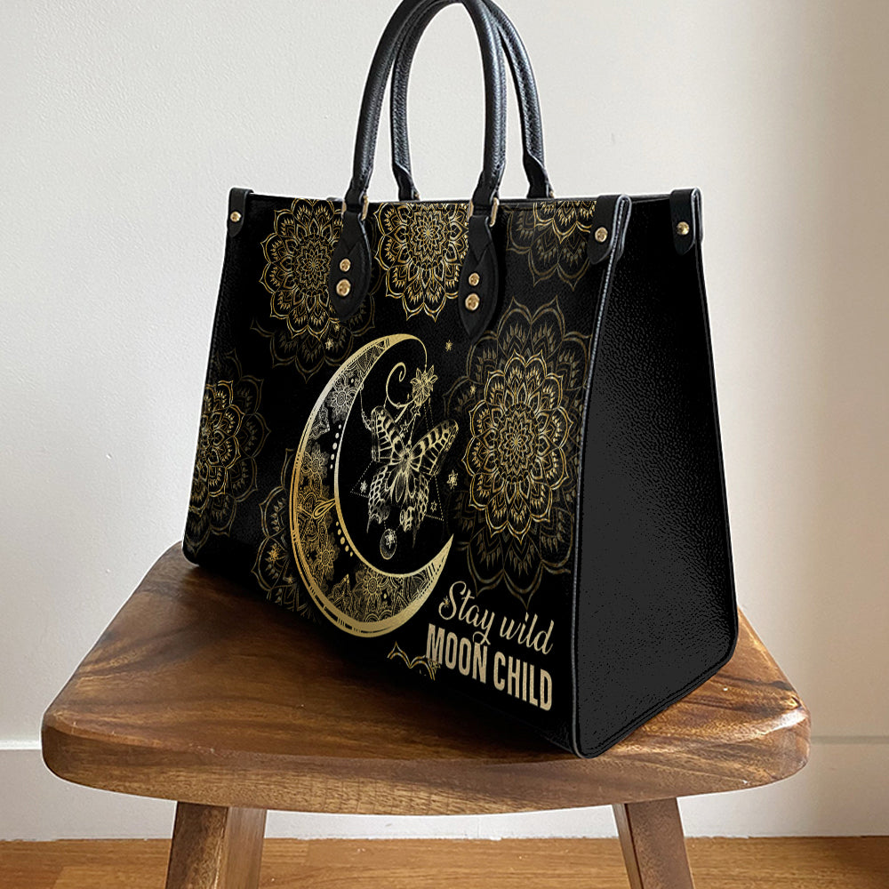 Hippie Butterfly Moon Leather Bag - Women's Pu Leather Bag - Best Mother's Day Gifts