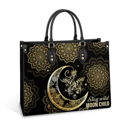 Hippie Butterfly Moon Leather Bag - Women's Pu Leather Bag - Best Mother's Day Gifts