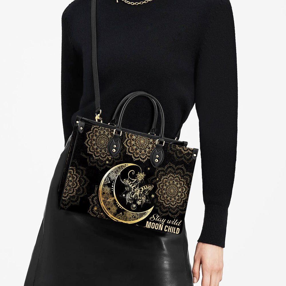 Hippie Butterfly Moon Leather Bag - Women's Pu Leather Bag - Best Mother's Day Gifts