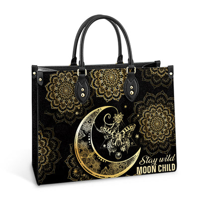 Hippie Butterfly Moon Leather Bag - Women's Pu Leather Bag - Best Mother's Day Gifts