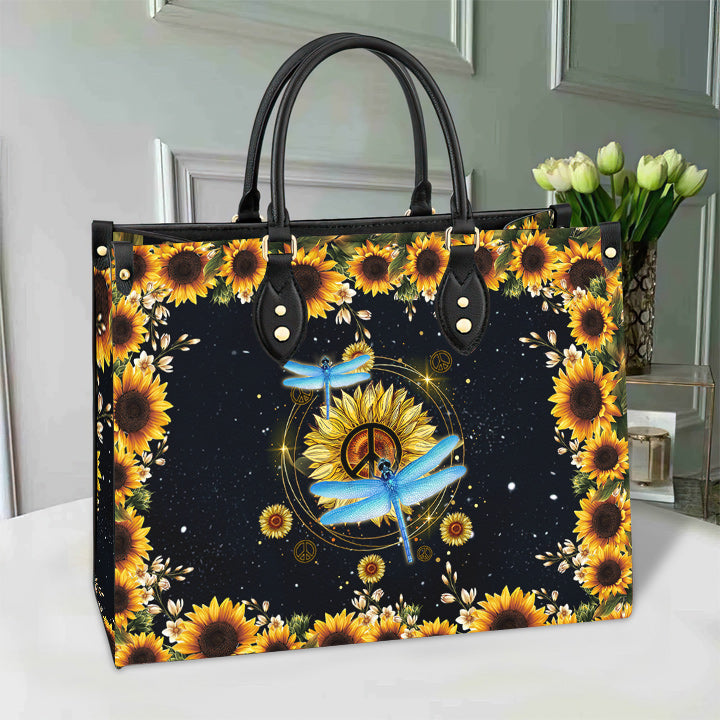 Hippie Dragonfly 1 Leather Bag - Women's Pu Leather Bag - Best Mother's Day Gifts