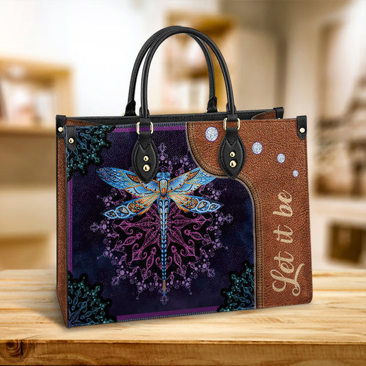Hippie Dragonfly Let It Be 1 Leather Bag - Women's Pu Leather Bag - Best Mother's Day Gifts
