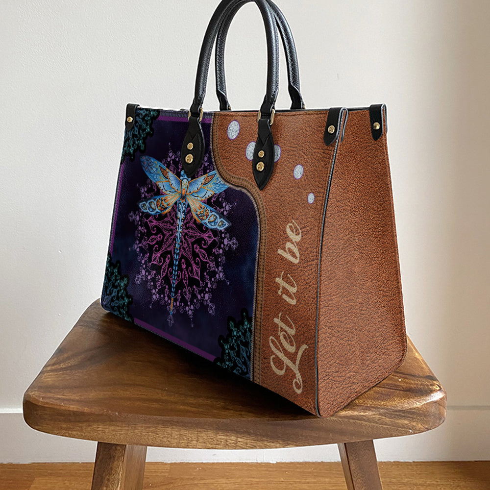 Hippie Dragonfly Let It Be 1 Leather Bag - Women's Pu Leather Bag - Best Mother's Day Gifts