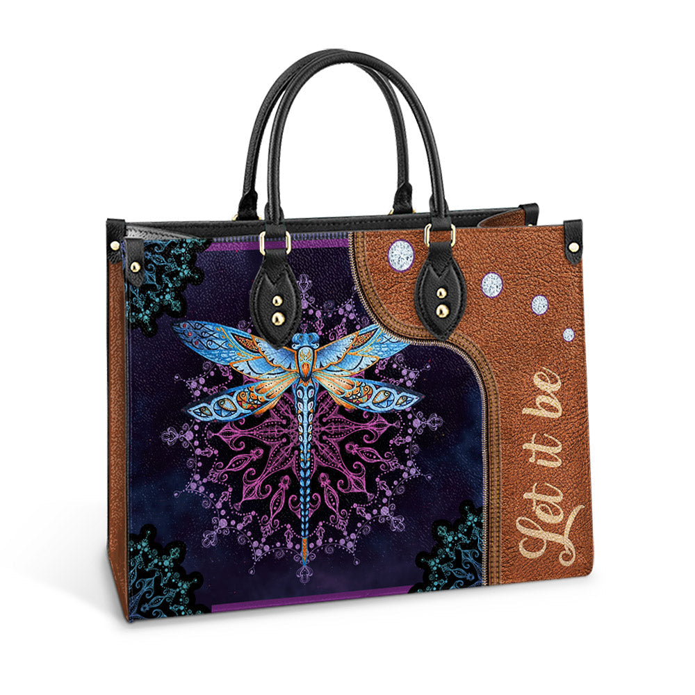 Hippie Dragonfly Let It Be 1 Leather Bag - Women's Pu Leather Bag - Best Mother's Day Gifts