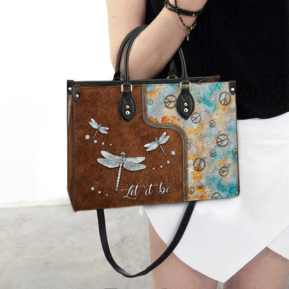 Hippie Dragonfly Let It Be 2 Leather Bag - Women's Pu Leather Bag - Best Mother's Day Gifts