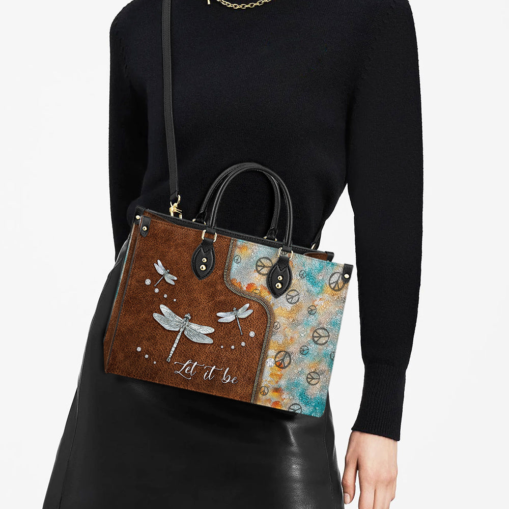 Hippie Dragonfly Let It Be 2 Leather Bag - Women's Pu Leather Bag - Best Mother's Day Gifts