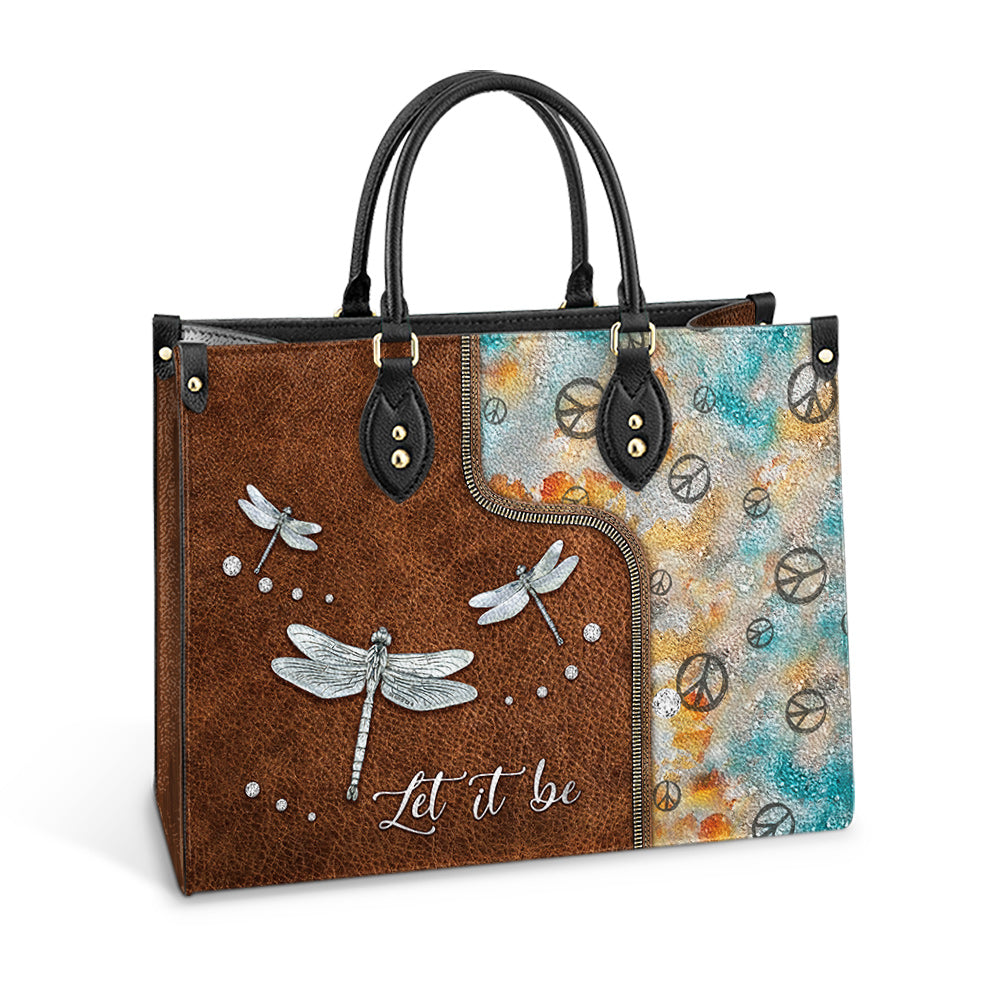 Hippie Dragonfly Let It Be 2 Leather Bag - Women's Pu Leather Bag - Best Mother's Day Gifts