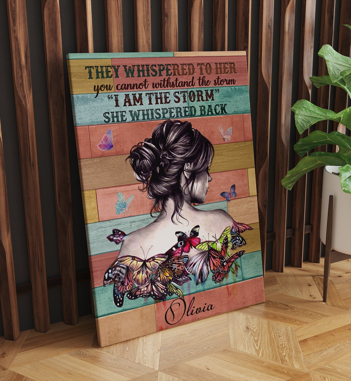 Hippie Girl Canvas Wall Art - They Whispered To Her You Can't Withstand The Storm