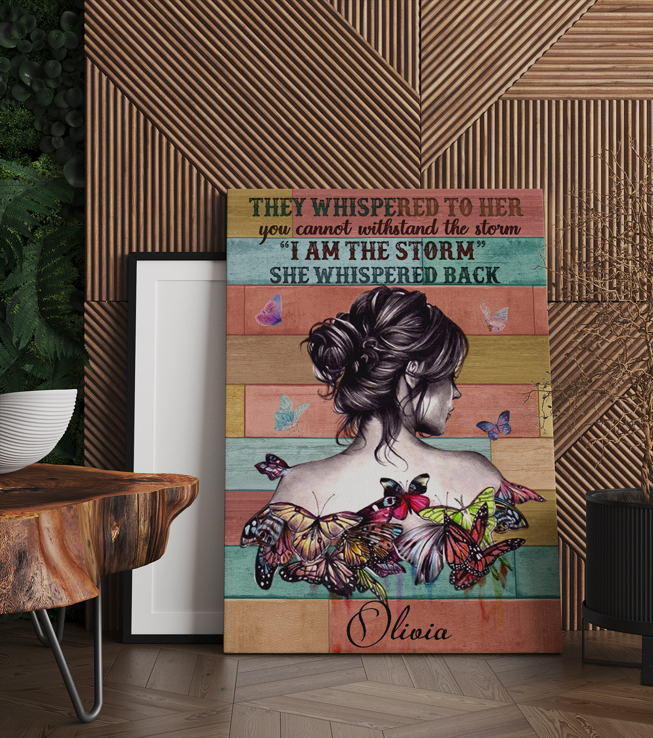 Hippie Girl Canvas Wall Art - They Whispered To Her You Can't Withstand The Storm