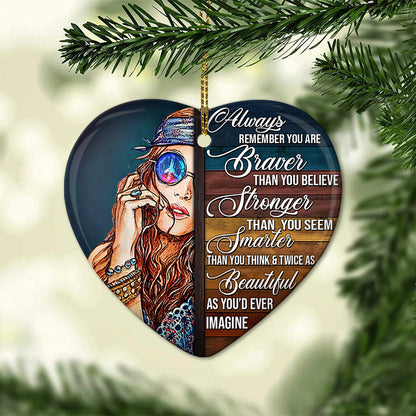 Hippie Girl You Are The Best Heart Ornament - Christmas Ornament - Ciaocustom