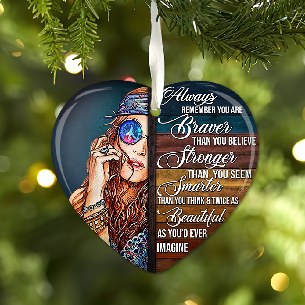 Hippie Girl You Are The Best Heart Ornament - Christmas Ornament - Ciaocustom
