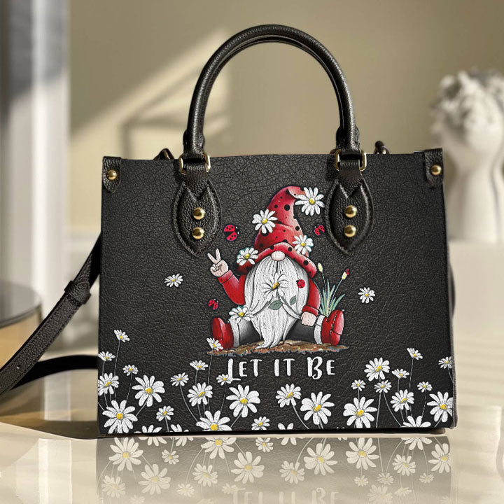 Hippie Gnome Let It Be GB Leather Bag - Women's Pu Leather Bag - Best Mother's Day Gifts