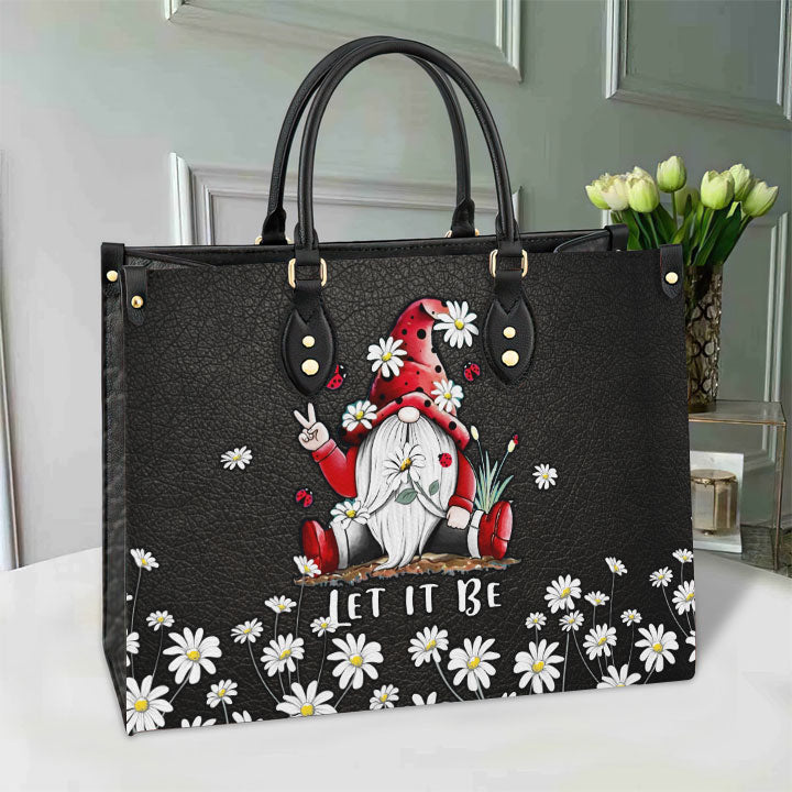 Hippie Gnome Let It Be GB Leather Bag - Women's Pu Leather Bag - Best Mother's Day Gifts
