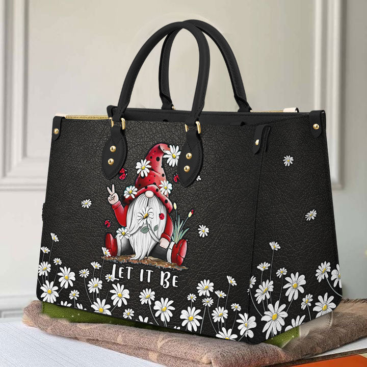 Hippie Gnome Let It Be GB Leather Bag - Women's Pu Leather Bag - Best Mother's Day Gifts