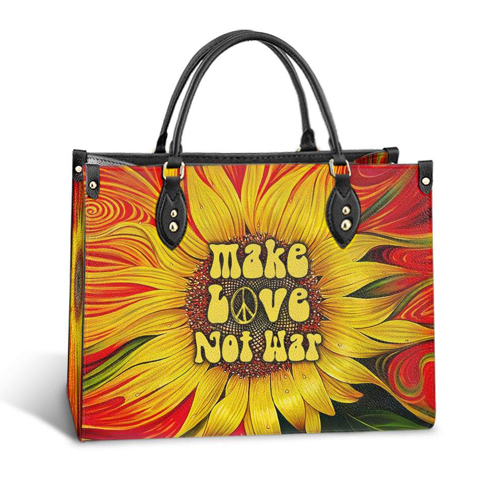 Hippie Make Love Not War Leather Bag - Women's Pu Leather Bag - Best Mother's Day Gifts