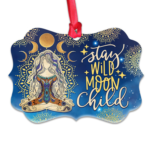 Hippie Stay Wild Moon Child Metal Ornament - Christmas Ornament - Christmas Gift
