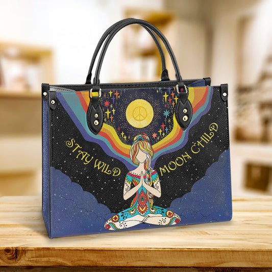Hippie Stay Wild Moon Child Pu Leather Bag - Women's Pu Leather Bag - Best Mother's Day Gifts