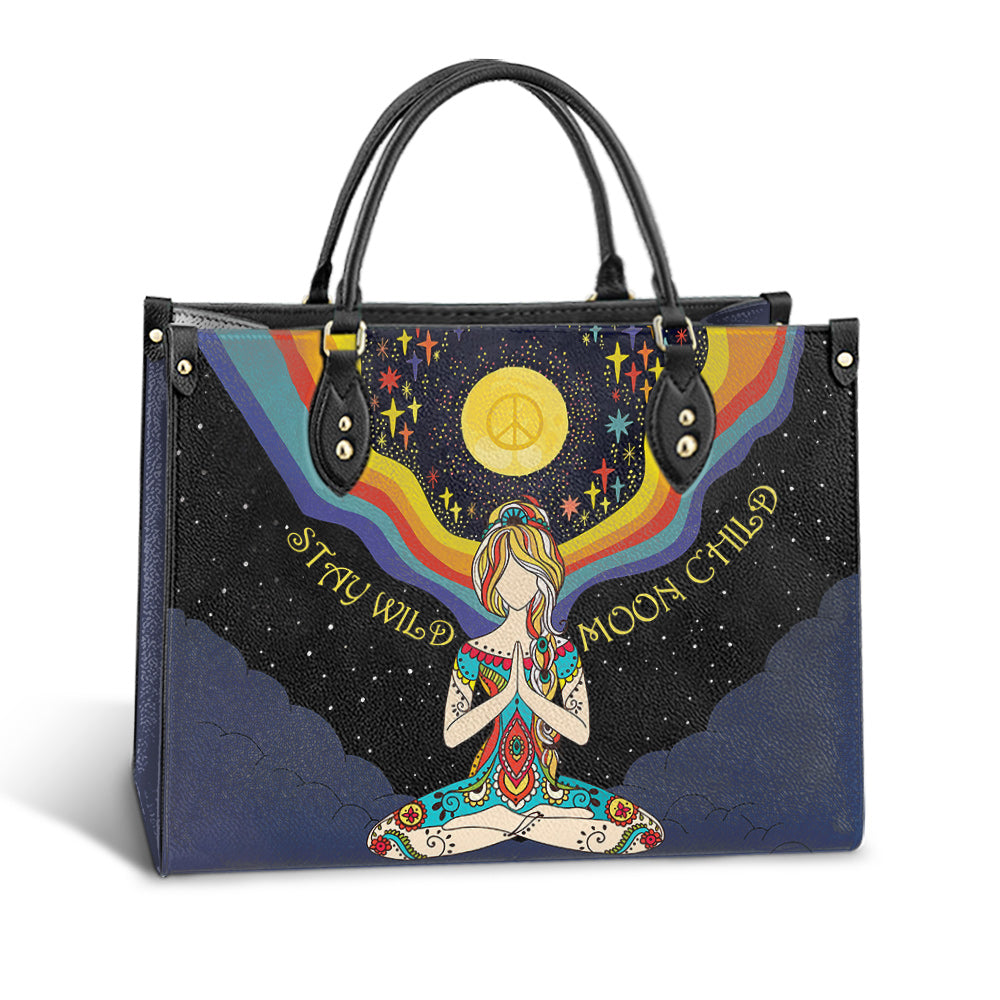Hippie Stay Wild Moon Child Pu Leather Bag - Women's Pu Leather Bag - Best Mother's Day Gifts