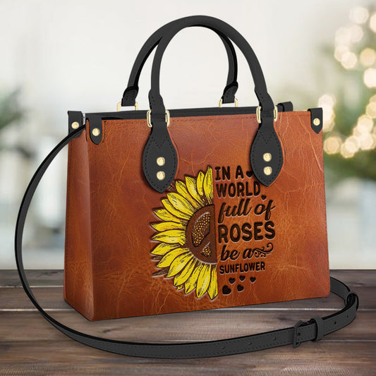 Hippie Sunflower 1 Leather Bag - Women's Pu Leather Bag - Best Mother's Day Gifts