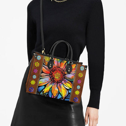 Hippie Sunflower Colorful 2 Leather Bag - Women's Pu Leather Bag - Best Mother's Day Gifts
