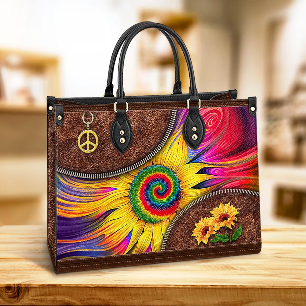 Hippie Sunflower Colorful Leather Bag - Women's Pu Leather Bag - Best Mother's Day Gifts