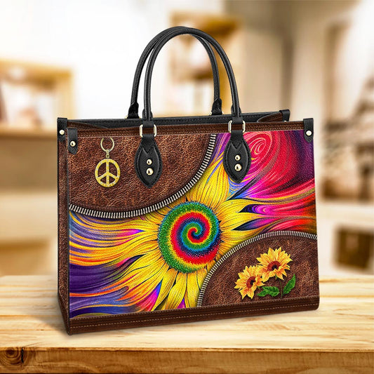 Hippie Sunflower Colorful Leather Bag - Women's Pu Leather Bag - Best Mother's Day Gifts