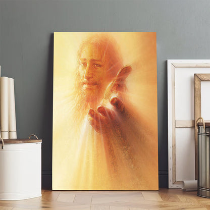 His Hand Is Stretched Out Still Canvas Wall Art - Jesus Picture - Jesus Portrait Canvas