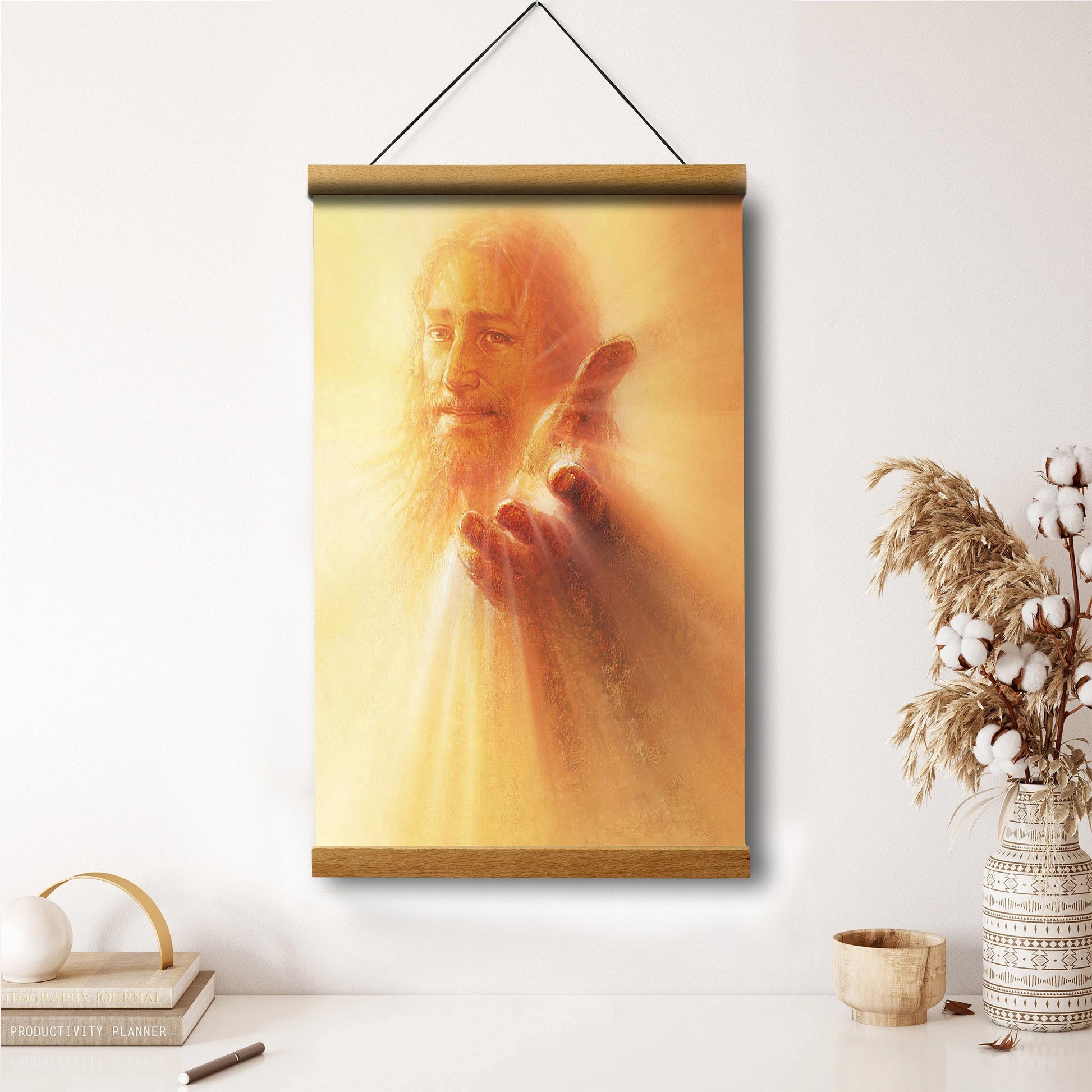 His Hand Is Stretched Out Still Hanging Canvas Wall Art - Jesus Picture - Jesus Portrait Canvas - Religious Canvas