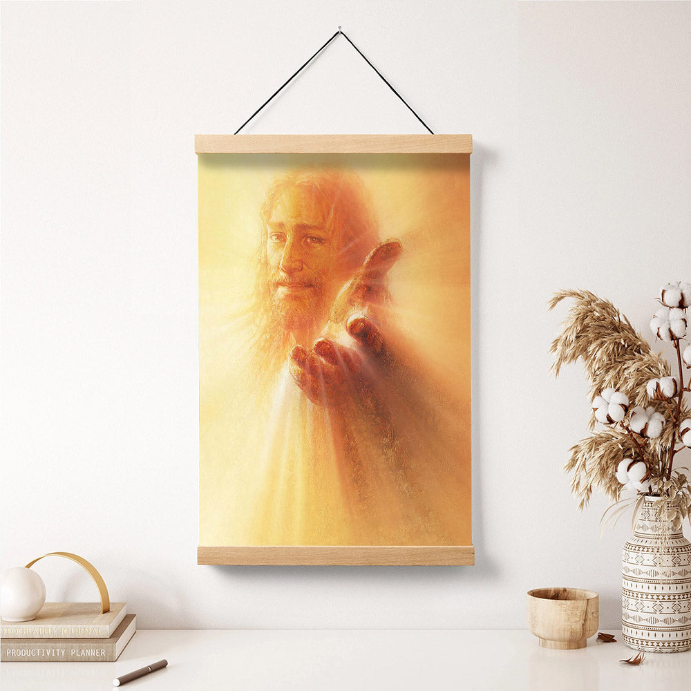 His Hand Is Stretched Out Still Hanging Canvas Wall Art - Jesus Picture - Jesus Portrait Canvas - Religious Canvas