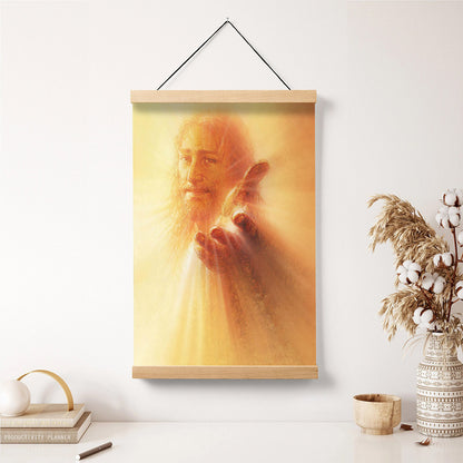 His Hand Is Stretched Out Still Hanging Canvas Wall Art - Jesus Picture - Jesus Portrait Canvas - Religious Canvas